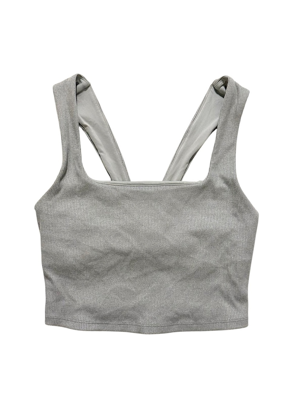 Alo Yoga Alosoft Ribbed Chic Bra Tank - Light Grey XS